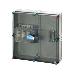   Hensel Mi-7849 NH késes szakaszolható biztosító szekrény NH 2 biztosítós terheléskapcsoló 400A, 3 pólusú +PE+N, M10 vagy MiVS400+VA400 300x600x220 mm