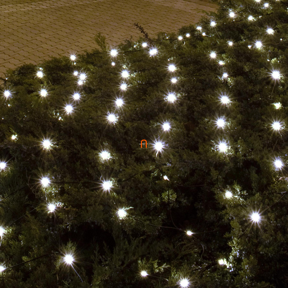 Kültéri hidegfehér fényháló, 400 LED, hálózati adapterrel