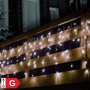   KS Combo sorolható kültéri karácsonyi jégcsap fényfüzér, hidegfehér, 50db villogó LED, hálózati csatlakozókábel nélkül