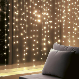 DOT LED-es fényfüggöny, 1,2x1,4 m, melegfehér