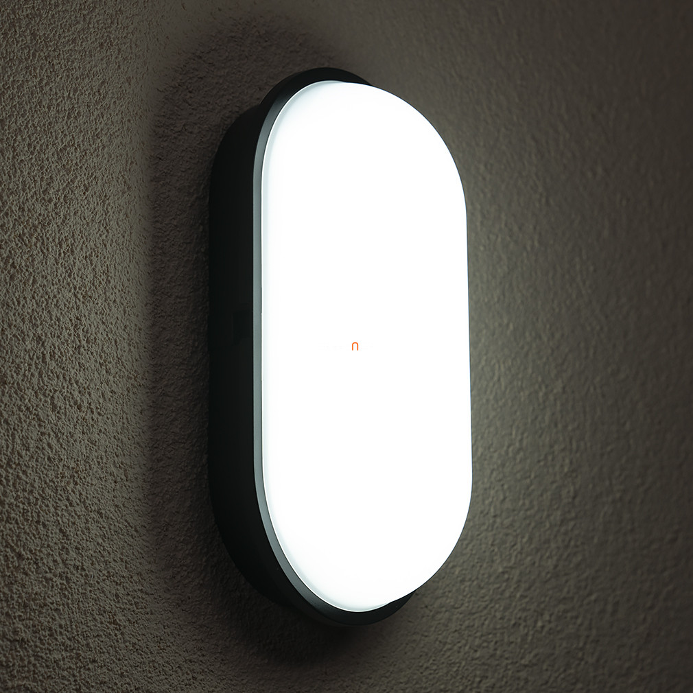 Kültéri ovális LED fali lámpa fekete színben (Triton-O) 