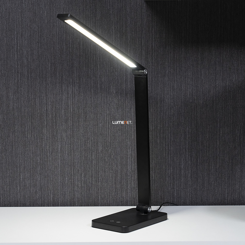Szabályozható asztali LED lámpa fekete színben (Tyler)