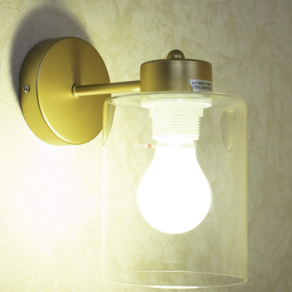 Fali üveg lámpa, arany színű (Nova)