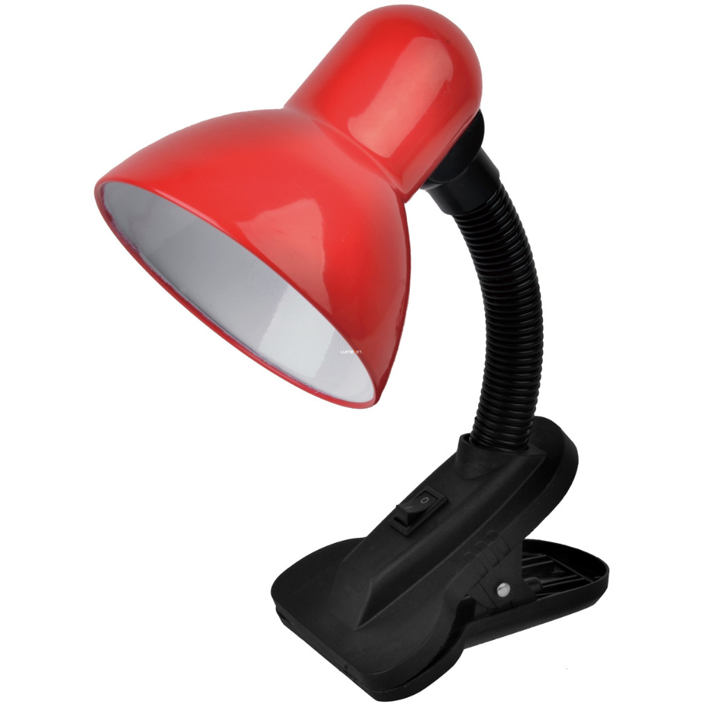 Piros asztali lámpa, csíptethető (Basic)