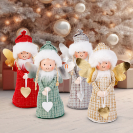   Dekorációs baba - angyalka - 30 cm - 4 féle - a termék véletlenszerűen kerül kiválasztásra