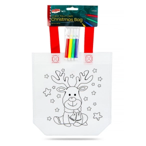   Színezhető táska - karácsonyi - 4 filccel - 24 x 22 cm - 6 féle  (véletlenszerűen kerül kiválasztásra)