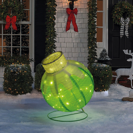   Világító dekoráció - gömbdísz - 60 LED - 60 x 83 cm - zöld - 100-200V AC