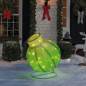   Világító dekoráció - gömbdísz - 60 LED - 60 x 83 cm - zöld - 100-200V AC