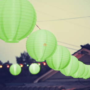 LED-es lampion - 1 LED - zöld - 2 x AAA - Family 11399GR