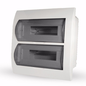   Stilo kiselosztó süllyesztett 2/24 átlátszó ajtóval IP30 PE/N sínnel - STI610