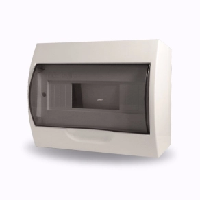   Stilo kiselosztó falonkívüli 1/ 8 átlátszó ajtóval IP30 PE/N sínnel - STI614