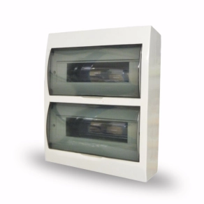   Stilo kiselosztó falonkívüli 2/24 átlátszó ajtóval IP30 PE/N sínnel - STI617