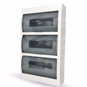   Stilo kiselosztó falonkívüli 3/36 átlátszó ajtóval IP30 PE/N sínnel - STI618