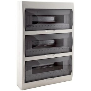   Stilo kiselosztó falonkívüli 3/45 átlátszó ajtóval IP30 PE/N sínnel - STI621