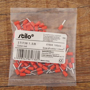 Stilo érvéghüvely szigetelt 1,5/ 8 piros - STI738