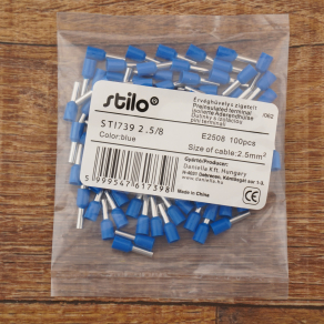 Stilo érvéghüvely szigetelt 2,5/ 8 kék - STI739