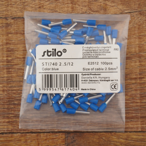 Stilo érvéghüvely szigetelt 2,5/12 kék - STI740