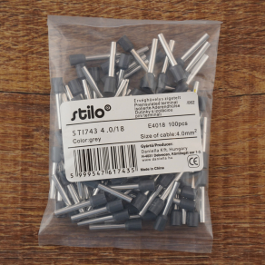 Stilo érvéghüvely szigetelt 4,0/18 szürke - STI743