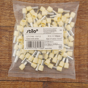 Stilo érvéghüvely szigetelt 10/12 elefántcsont - STI746
