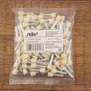 Stilo érvéghüvely szigetelt 10/18 elefántcsont - STI747
