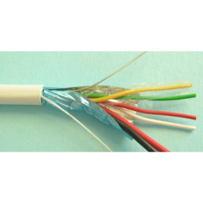   Alarm vezeték  2x0,5+ 4x0,22 mm2 CCA fehér (100) 65V (YYSch, riasztó kábel)