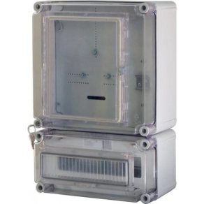   PVT EON 3030 ÁK 12 – A - AM PVT3030ÁK12–A 1F fogyasztásmérő szekrény EM ablakkal, kulcsos zárral+kismegszakító, alsó maszkkal