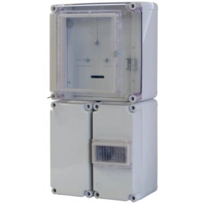   PVT EON 3030 FO 1x6 ÁK - AM PVT3030FO1x6ÁK 1F fogyasztásmérő szekrény EM ablakkal, kulcsos zárral, kábelfogadó +elmenő 6modulos, alsó maszkkal