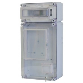   PVT EON 3045 ÁK 12 – F - AM PVT3045ÁK12–F 1-3fázisú fogyasztásmérő szekrény EM ablakkal, kulcsos zárral+kismegszakító, alsó maszkkal