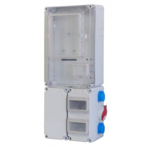   PVT EON 3045 FO 2x6 ÁK – D - AM PVT3045FO2x6ÁK–D 3F fogyasztásmérő EM ablakkal, kulcsos zárral, kábelfogadó+elmenő 2x230V, alsó maszkkal