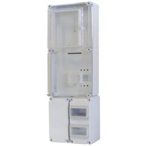   PVT EON 3060 FO 2x6 ÁK - AM PVT3060FO2x6ÁK 1-3F fogyasztásmérő EM ablakkal, kulcsos zárral, kábelfogadó+elmenő 12modul, alsó maszkkal