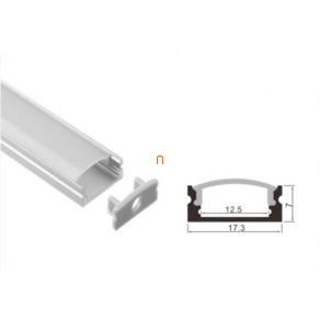   LED szalaghoz alumínium sín szett felületi 12mm belméret 1m+ matt előlap 2 db rögzítő CLW67611MClearLED