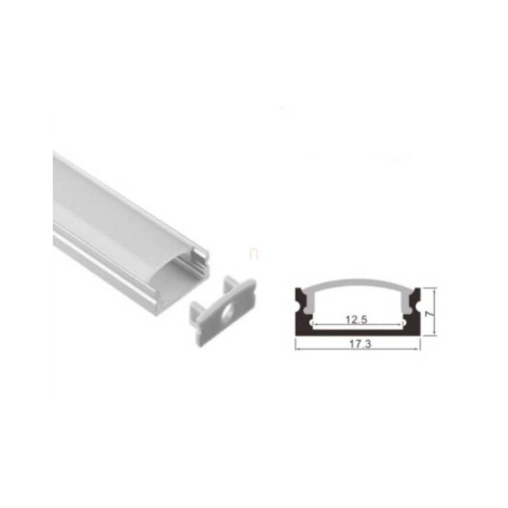 LED szalaghoz alumínium sín szett felületi 12mm belméret 2m+ matt fedél CLW67612M