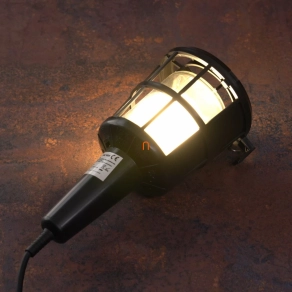  Kézilámpa 60W IP20, H05RN-F 2x0,75mm², 5m, fekete, műanyag rácsos  - DEL1028 deLux