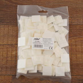   Stilo kábelkötegelő talp 28x28 /5,5 fehér, csavarozható, öntapadós - STI1090