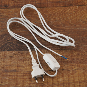   Stilo Flexo dugvillával szerelt MTL vezeték, kapcsolós 2,3fm 2x0,75mm2 fehér - STI1112