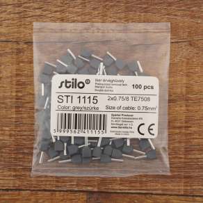Stilo érvéghüvely iker 2* 0,75/ 8 szürke - STI1115