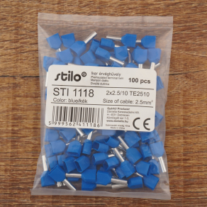 Stilo érvéghüvely iker 2* 2,5/10 kék - STI1118