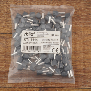 Stilo érvéghüvely iker 2* 4,0/12 szürke - STI1119