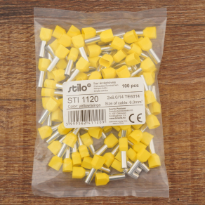 Stilo érvéghüvely iker 2* 6,0/14 sárga - STI1120