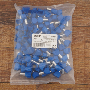 Stilo érvéghüvely iker 2*16/16 kék - STI1122