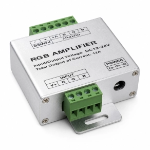   LED-szalag (fénycsík) RF erősítő 144 W (12VDC), 288 W (24VDC), 4 A*3CH, 433, 92MHz