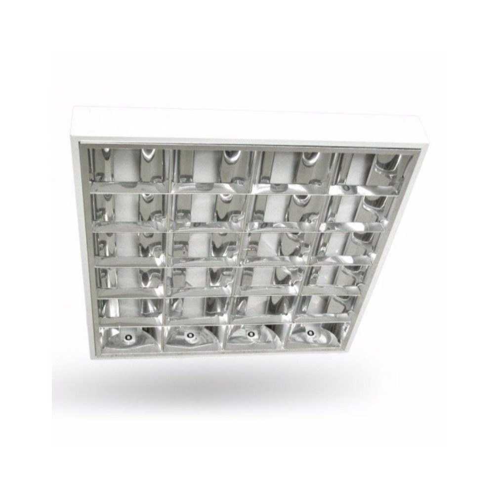 Tükrös rácsos falon kívüli LED csőhöz szerelt 4x18W lámpatest IP20 DP tükör, fényforrás nélkül (DEL1502)