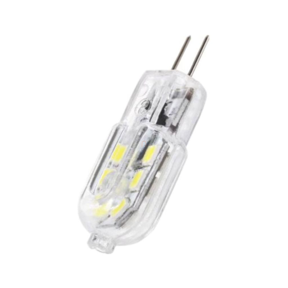 LED G4 2W 200lm 3000K meleg fehér fényforrás 360fok Ra80 12V AC/DC 15x42mm DEL1514 deLux