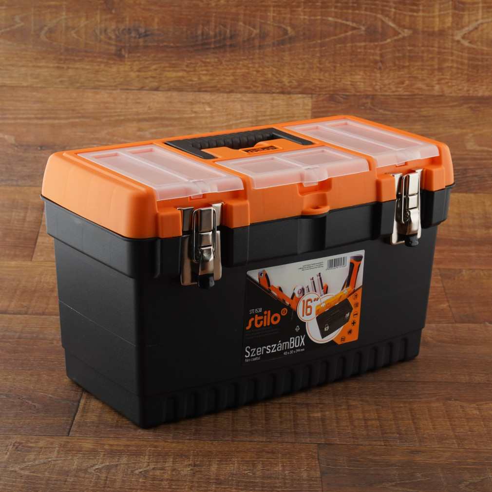 Stilo szerszámosláda fém csattal 16coll 413x212x244mm