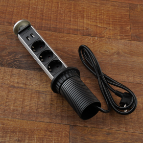   Stilo hálózati elosztó rejtett, asztalba süllyeszthető 3db aljzat 1,5fm - STI1566