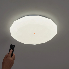   LED mennyezeti lámpa RGB+CCT, 24W, 1560lm, 380mm, gyémánt forma, csillogó búra, - Jazzy deLux DEL1615
