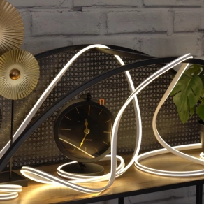   LED szalag neon flex 3000K meleg fehér, 5m, IP65, 12V, 6W/fm, 400lm/m, 120LED/m  - DEL1639 deLux