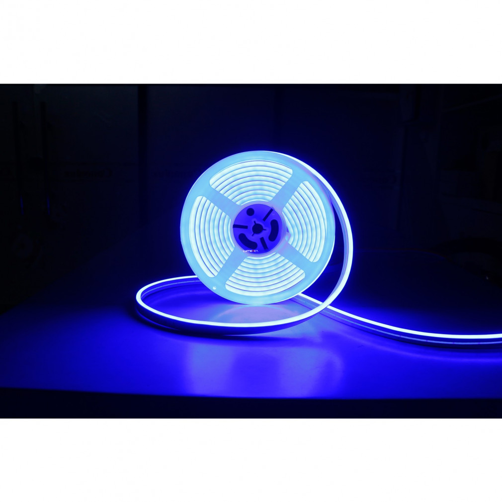 LED szalag neon flex kék, 5m, IP65,12V DC, 6W/fm, 300lm/m, 120LED/m, (DEL1640)