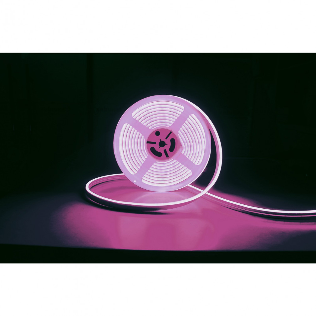 LED szalag neon flex pink, 5m, IP65,12V DC, 6W/fm, 300lm/m, 120LED/m, SMD2835 (DEL1645)