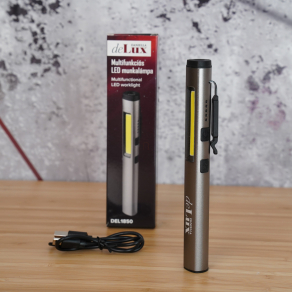  Multifunkciós LED toll lámpa, tölthető (800mAh), 400lm, mágneses, szürke színben - deLux DEL1850